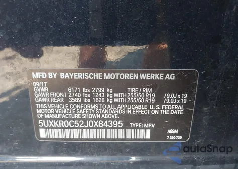 2018 BMW X5 xDrive35I from USA, damaged, VIN 5UXKR0C52J0X84395